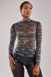 J'ADORE EMBELLISHED MESH TOP
