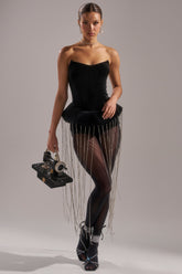 PARTY 4 U VELVET FRINGE ROMPER