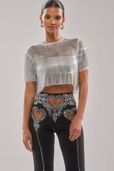 JUST A FEELING RHINESTONE TEE