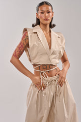 GUESS WHO VNECK COLLARED BLOUSE