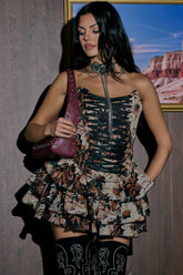 WILD FLORAL TAPESTRY CORSET