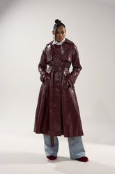 WOKE UP IN PARIS FAUX LEATHER TRENCH