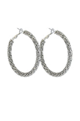 50MM BLING HOOP IN SILVER