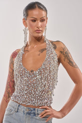 HOTTEST ON THE BLOCK RHINESTONE BLOUSE
