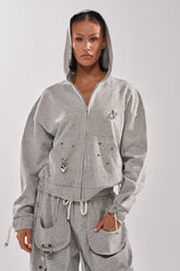GET WITH IT ZIP UP SWEATSHIRT