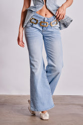 WON'T LOSE MYSELF WIDE-LEG BLUE DENIM