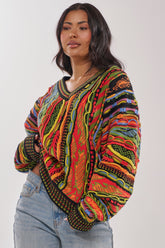 COSMIC WEAVE V-NECK SWEATER