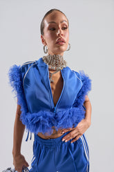 MODERN JAM SWEATSHIRT WITH TULLE IN ROYAL BLUE