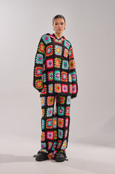 FESTIVAL GIRLY OVERSIZED CROCHET SWEATSHIRT IN MULTI