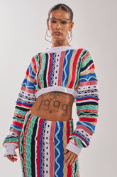 FEELING THE VIBES CROP SWEATER