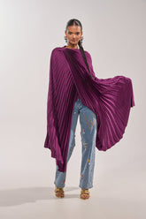 FARAH DRAPED PLEATED CAPE TOP