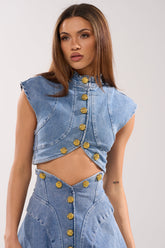 GIVE IT TO ME BABY DENIM BUTTON DOWN