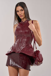 GET WITH IT FAUX LEATHER ZIP UP