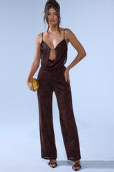 MELANY COWL NECK JUMPSUIT