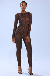 TRY AND GET ME SNAKE MESH JUMPSUIT