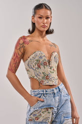 LANA DISTRESSED JACQUARD CORSET