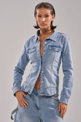 ROCK MY WORLD DENIM BUTTON DOWN