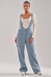 HAMPTONS STRIPED CARPENTER OVERALLS