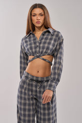 JANE PLAID BUTTON DOWN