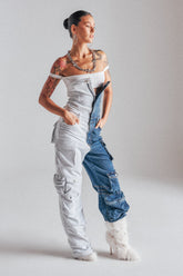 SPLIT DECISION DENIM JUMPSUIT