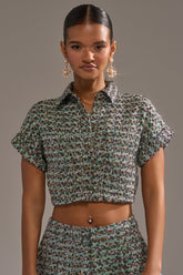 BRIGETTE TWEED BUTTON DOWN