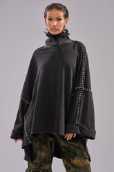 OVER IT TURTLE NECK OVERSIZED SWEATSHIRT