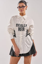 REALLY HER POPLIN BLOUSE