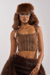 TAKE ME TO THE RODEO HOODED FUR TOP