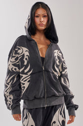 ON FIRE ZIP UP SWEATSHIRT