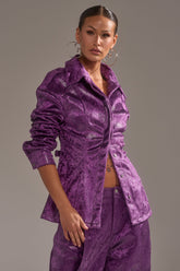 CRAZY TOUCH VELVET BUTTON DOWN