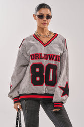 IN MY OWN WORLD DENIM SWEATSHIRT