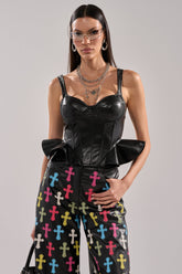 SEXY AS CAN BE FAUX LEATHER CORSET