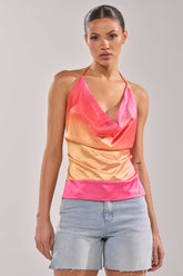 VACAY MODE HALTER BLOUSE