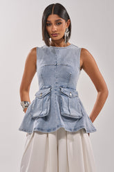 TURN AROUND DENIM BLOUSE