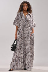 SHE'S RICH OVERSIZED SATIN JUMPSUIT IN SNAKE PRINT