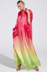 ISLA OMBRE OVERSIZED SATIN JUMPSUIT IN PINK