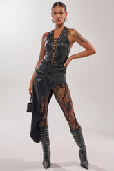 TALIA LACE UP DRAPE TOP