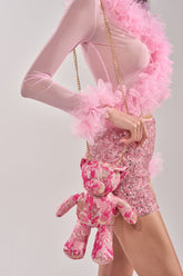 REALLY ME BROCADE BEAR BAG