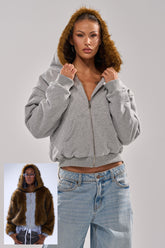 BEST OF BOTH WORLDS REVERSIBLE FUR SWEATSHIRT