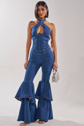RODEO REBEL DENIM JUMPSUIT