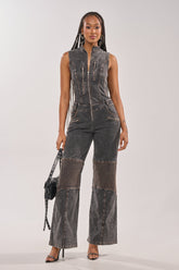CAMILLA SLEEVELESS DENIM JUMPSUIT