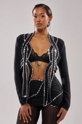 TOO HOT FOR THIS RHINESTONE BLOUSE