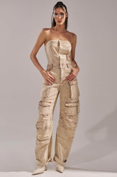 JESSICA DENIM CARGO JUMPSUIT