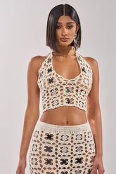 LETS GO TO THE RESORT CROCHET HALTER NECK