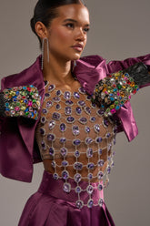 LOVER GIRL RHINESTONE CHAIN TOP