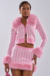 QUEEN OF LOVE SWEATER WITH FUR TRIM