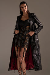 ACQUIRED TASTE FAUX LEATHER TRENCH