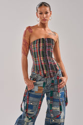TALK TO ME NICE PLAID CORSET