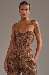 GLAM SQUAD RHINESTONE BROCADE CORSET