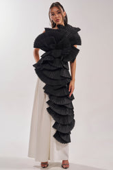 LUXURIOUS ASYMMETRICAL TOP IN BLACK